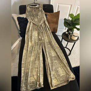 Club Soda Gold Metallic Jumpsuit